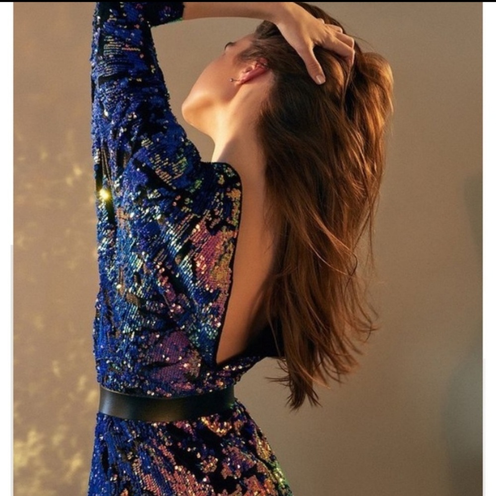 Sequin and Velvet Mini Dress